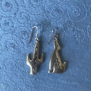 Silver Cactus and Kokopelli Earrings